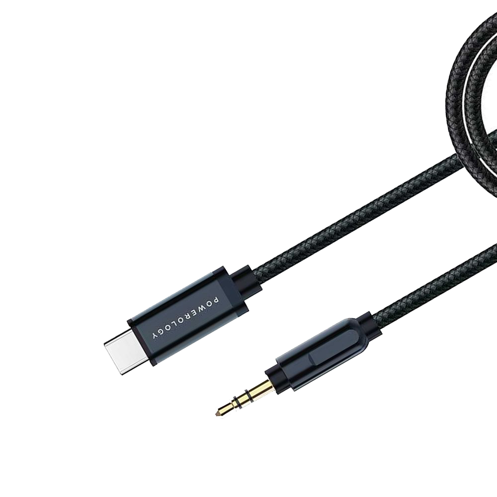 Powerology Type-C Aux Aluminium Braided Audio Cable