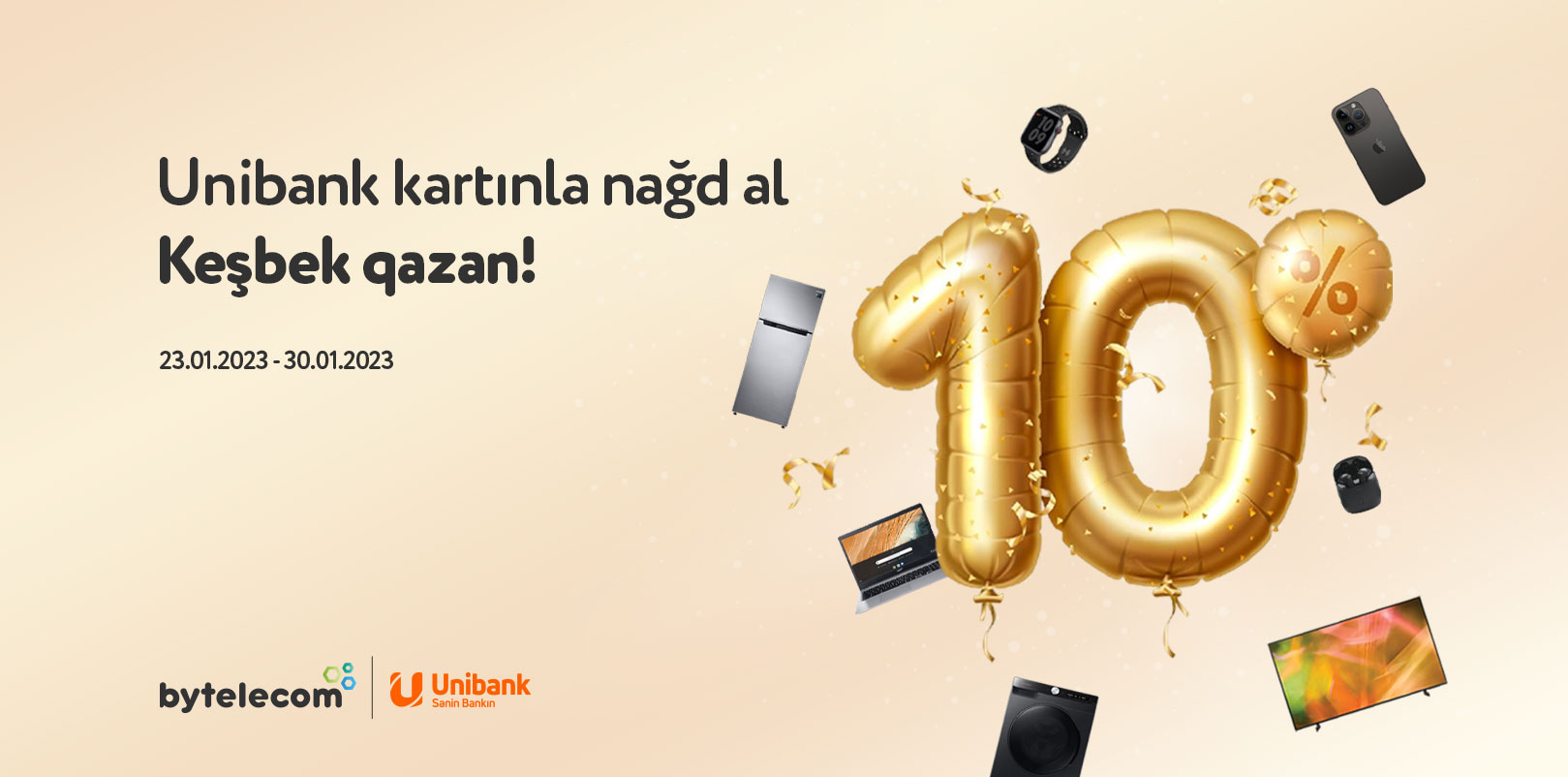 Unibank-la 10% keşbek!