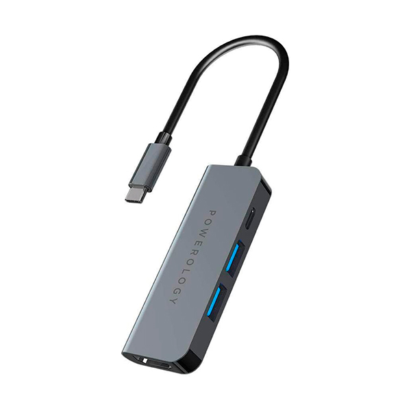 Powerology 4 in 1 USB-C Hub with HDMI & USB 3.0 P4CHBGY