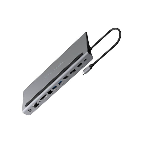 Powerology 11 in 1 Multi-Display USB-C Hub & Laptop Stand 100W