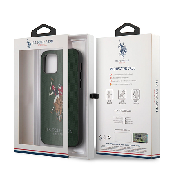 U.S.Polo Assn USHCP12LPUGFLGN PU Hard Case iPhone 12 Pro Max (6.7")