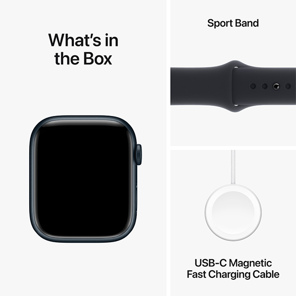 Apple Watch 9 45 mm Midnight Aluminium Case - Midnight Sport Band