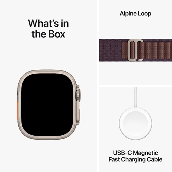 Apple Watch Ultra 2 49 mm Titanium Case - Indigo Alpine Band Loop Large Cellular