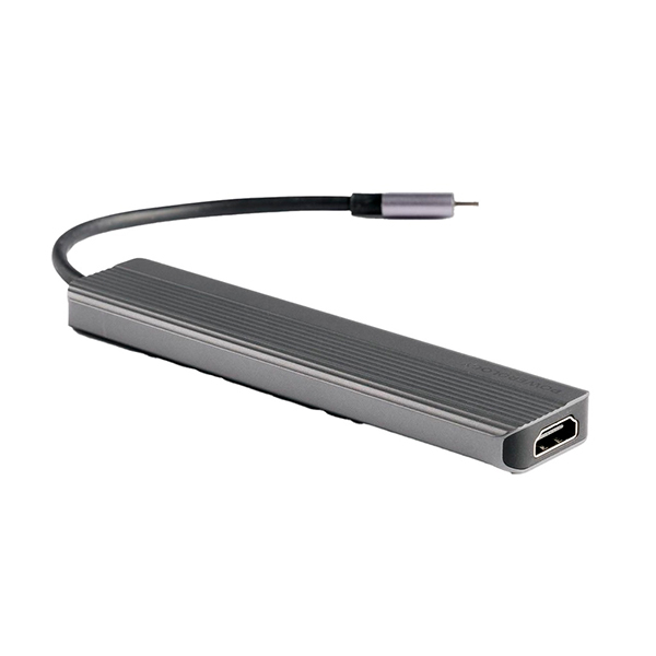 Powerology 6 in 1 Slim 4K HDMI USB-C Hub PD 100W USB MicroSD