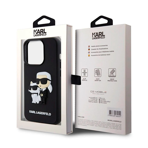 Karl Lagerfeld 3D Rubber Case with NFT Karl & Choupette for iPhone 15 Pro
