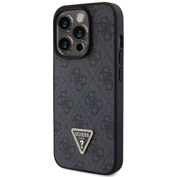 Guess PU Leather Case with 4G Triangle Strass & Triangle Logo for iPhone 15 Pro Max