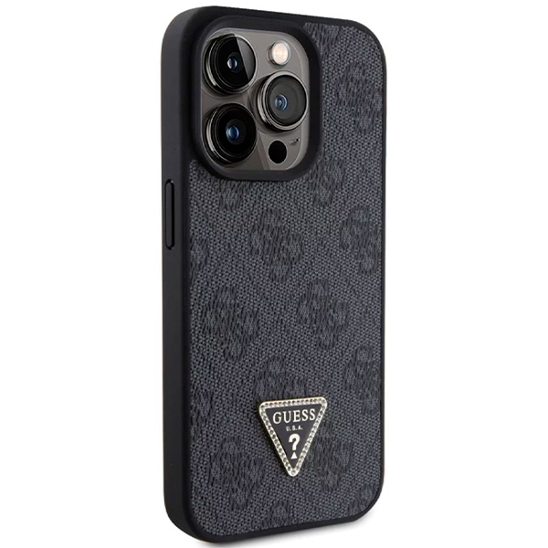 Guess PU Leather Case with 4G Triangle Strass & Triangle Logo for iPhone 15 Pro Max