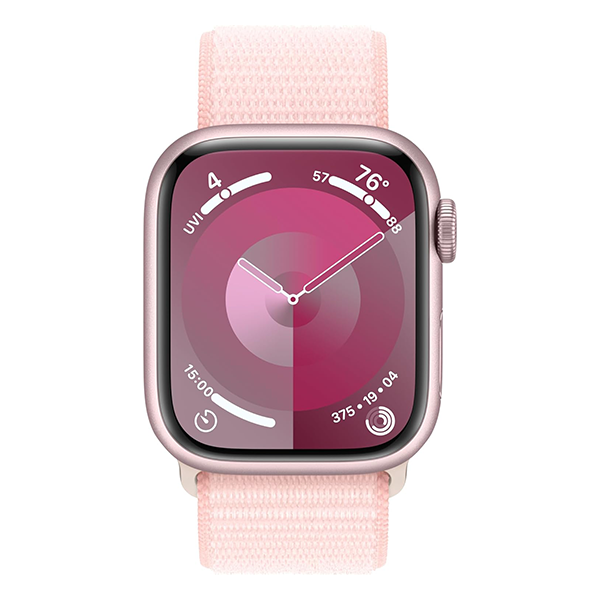 Apple Watch Series 9 GPS 41mm Pink Aluminium Case with Light Pink Sport Band - S/M,Model A2978