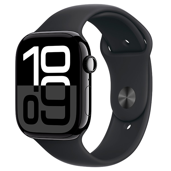 Apple Watch Series 10 46mm Jet Black W/Black sport Band M/L MWWQ3QI/A