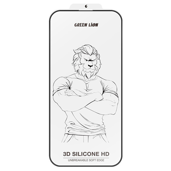 Green Lion 3D Silicone Plus High Definition Edge Glass for iPhone 16 Pro Max (GN3DSIL16PMCL)
