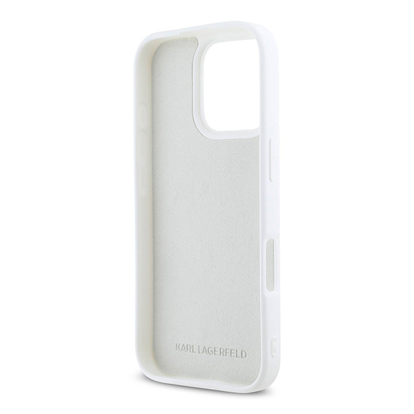 Karl Lagerfeld Silicone Case With Metal Signature Logo For iPhone 16 Pro Max (KLOHCP16XSCMSMVH)