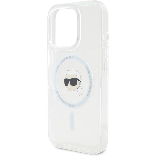 Karl Lagerfeld MagSafe IML Hard Case With Karl Head For iPhone 16 Pro Max (KLOHMP16XHLSKIH)