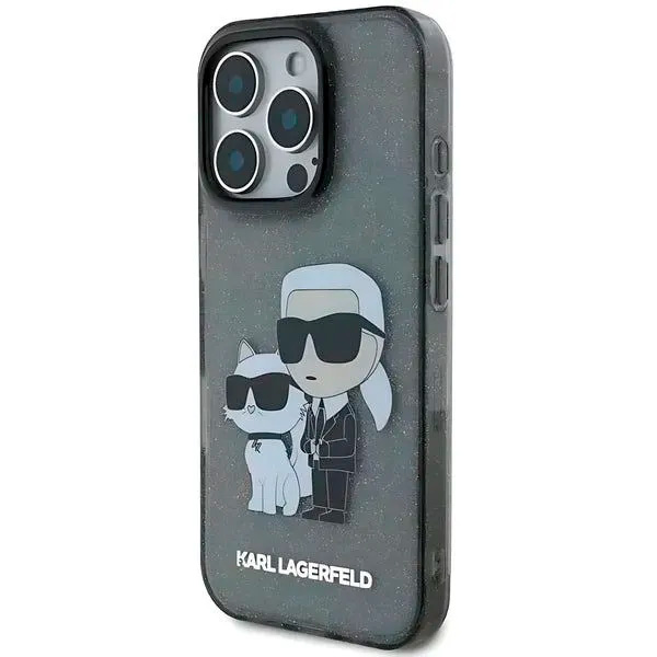 Karl Lagerfeld IML Glitter Hard Case With NFT Karl & Choupette Logo For iPhone 16 Pro (KLHCP16LHNKCTGK)