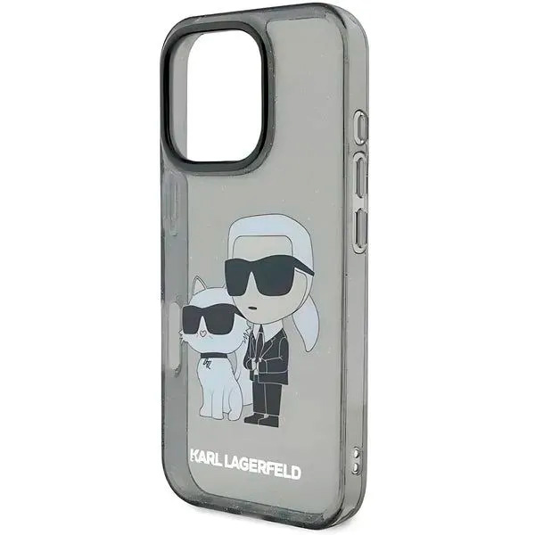 Karl Lagerfeld IML Glitter Hard Case With NFT Karl & Choupette Logo For iPhone 16 Pro (KLHCP16LHNKCTGK)