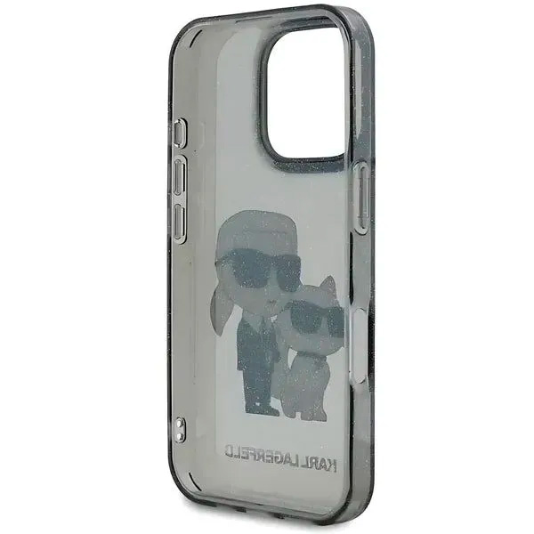 Karl Lagerfeld IML Glitter Hard Case With NFT Karl & Choupette Logo For iPhone 16 Pro (KLHCP16LHNKCTGK)