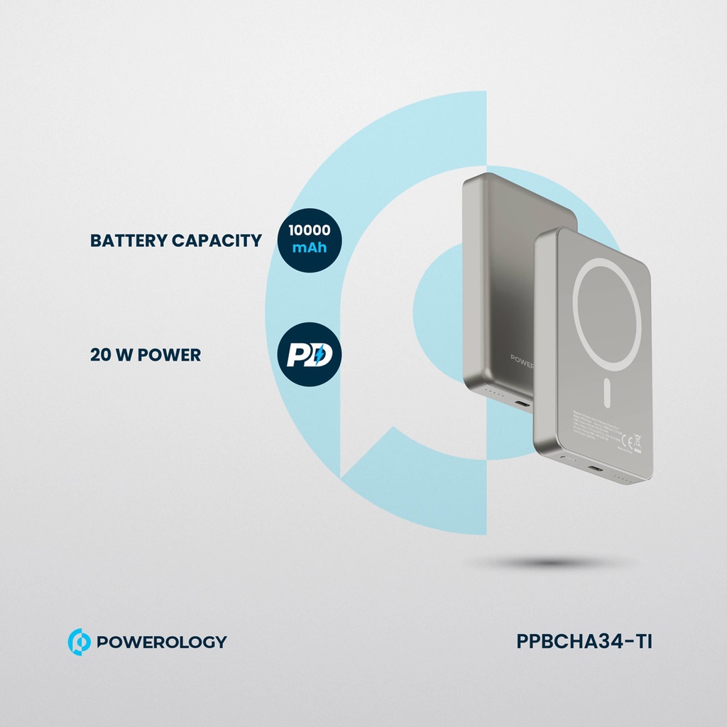Powerology (10000 mAh) 20W PD & 15W Magsafe Powerbank (PPBCHA34-DT)