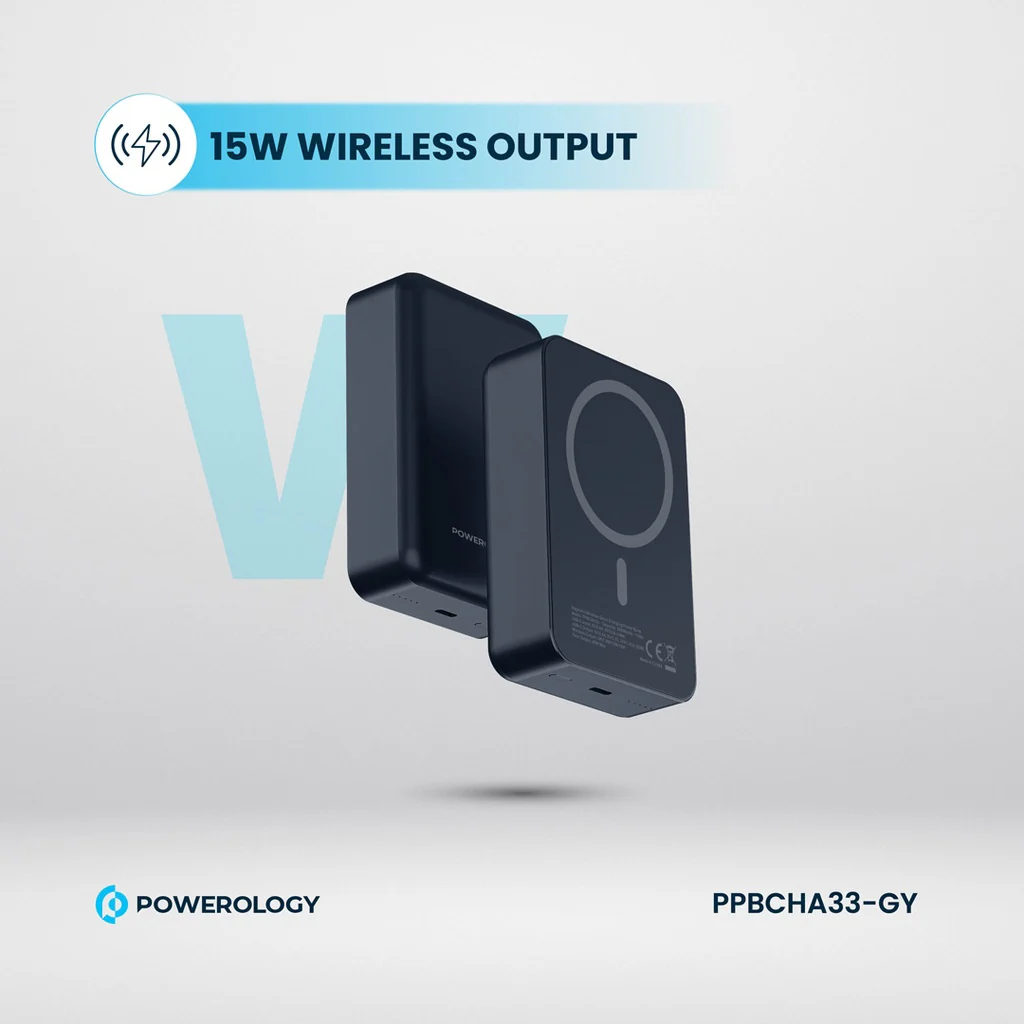 Powerology (20000 mAh) 20W PD & 15W Magsafe Powerbank (PPBCHA33-GY)