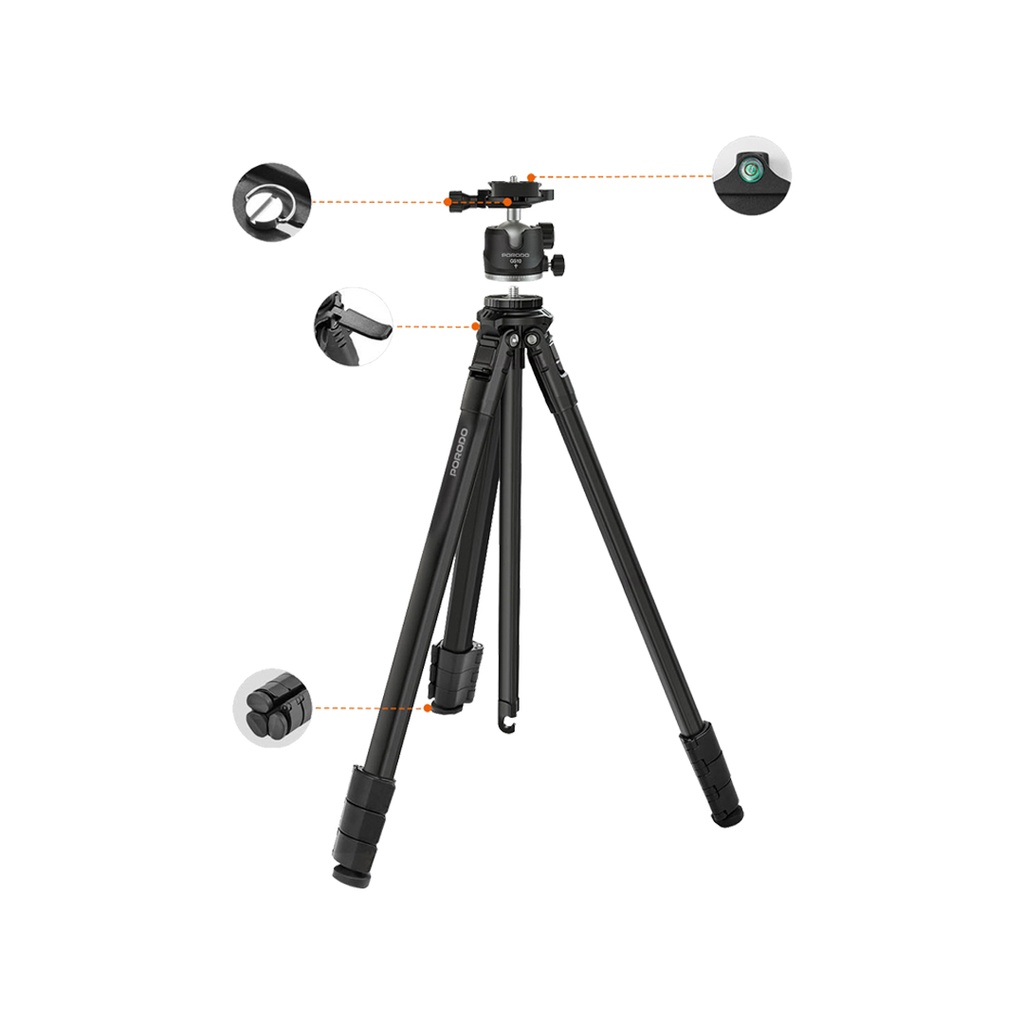 Porodo Flexible Foldable and Extendabl Tripod Stand (PD-TRPSFE-BK)