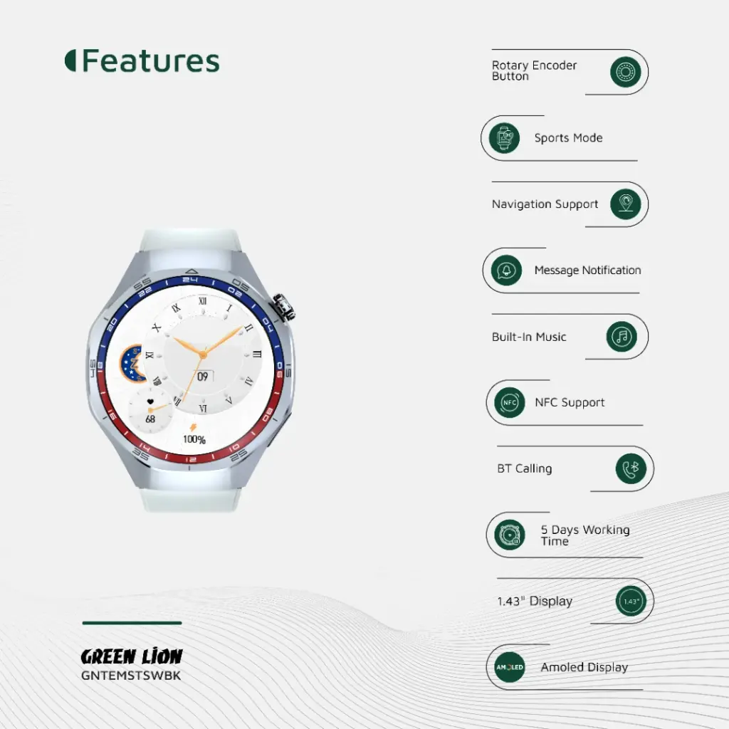 Green Lion Tech Master Smart Watch (GNTEMSTSWSL)