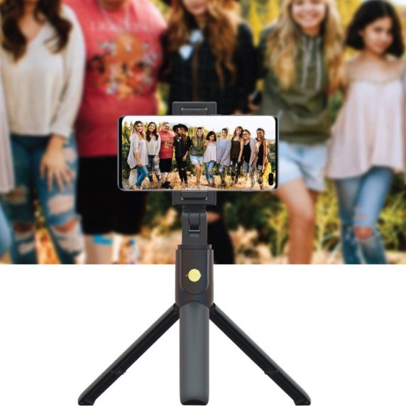 Porodo Bluetooth Selfie Stick with Tripod ( Detachable Remote Shutter ) - Black {PD-UBTSV3-BK}
