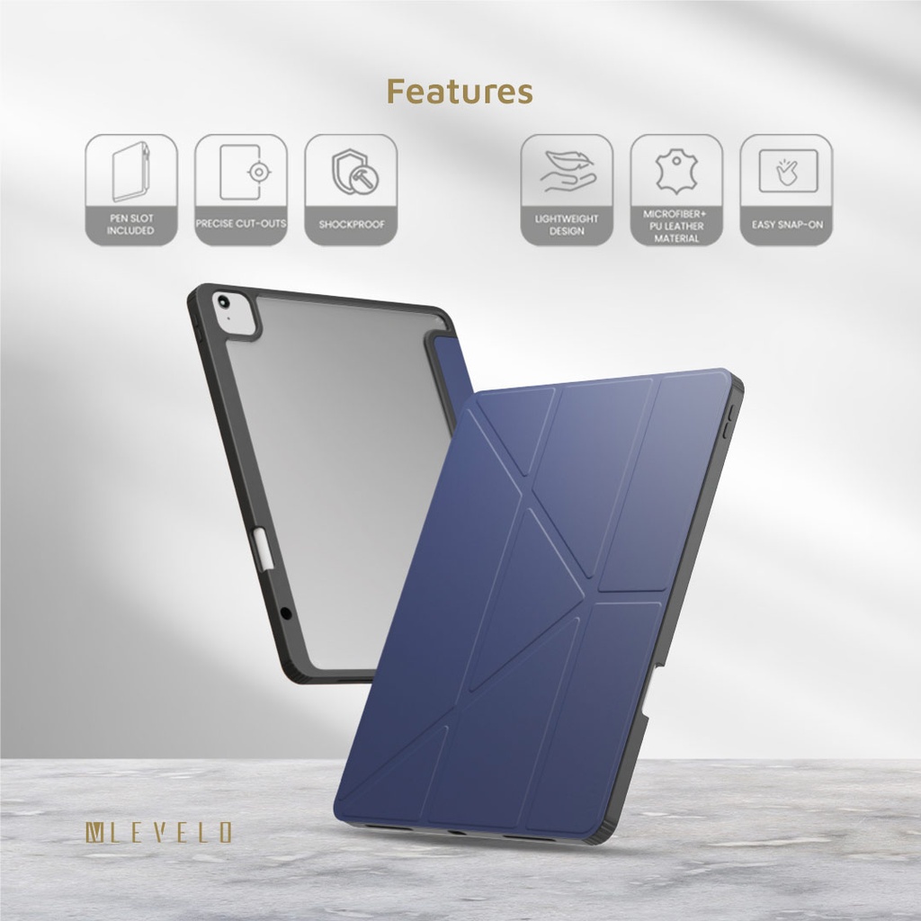 Levelo Conver Clear Back Hybrid iPad Air 11" 2024 Case - Blue {LVLCONHA1124BL}