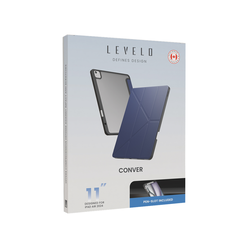 Levelo Conver Clear Back Hybrid iPad Air 11" 2024 Case - Blue {LVLCONHA1124BL}