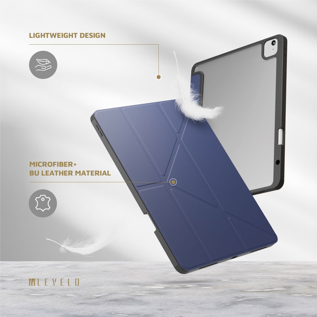 Levelo Conver Clear Back Hybrid iPad Pro 11" 2024 Case - Blue {LVLCONP1124BL}