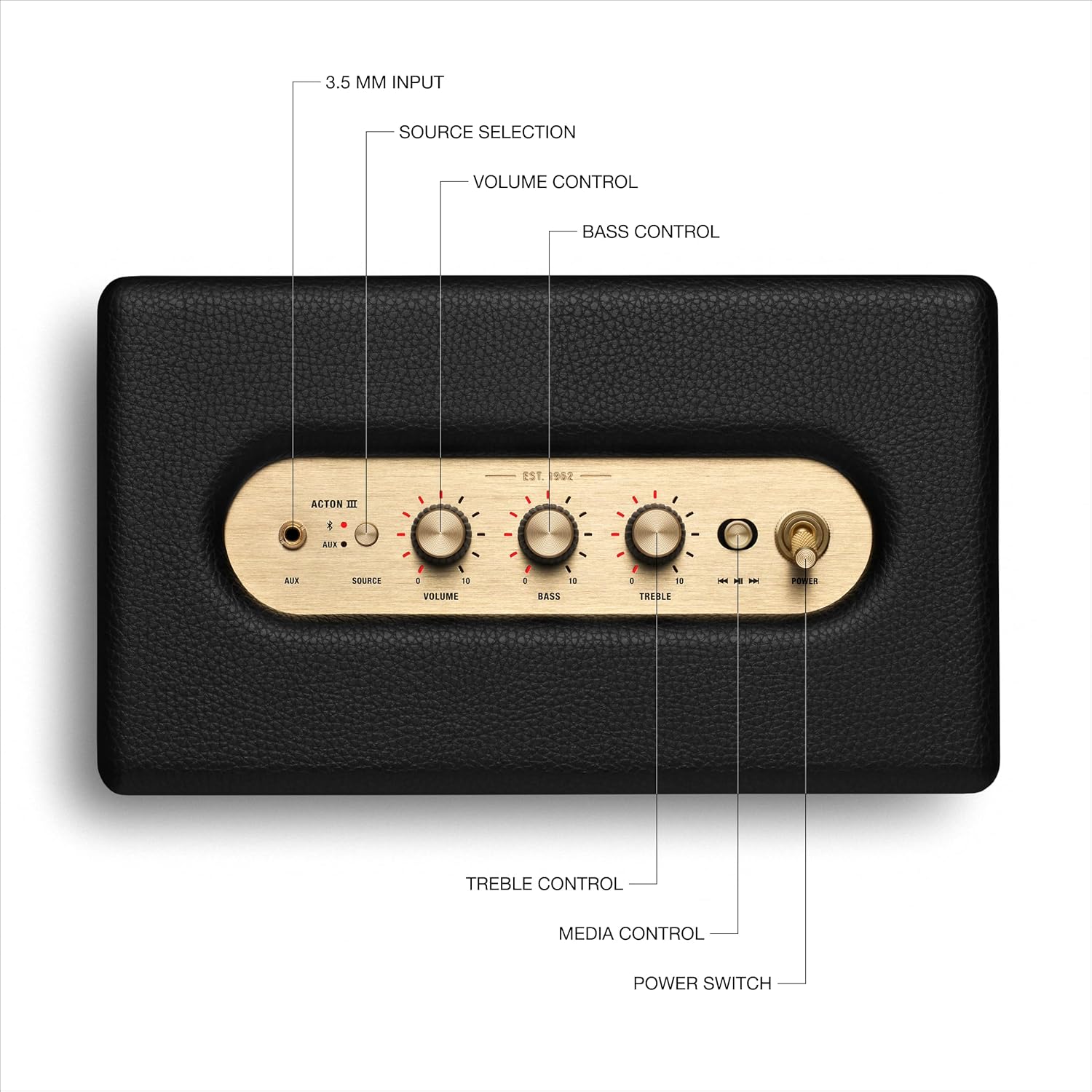 Marshall Acton III Wireless Bluetooth Stereo Speaker - Brown {ACTONIII-BR}