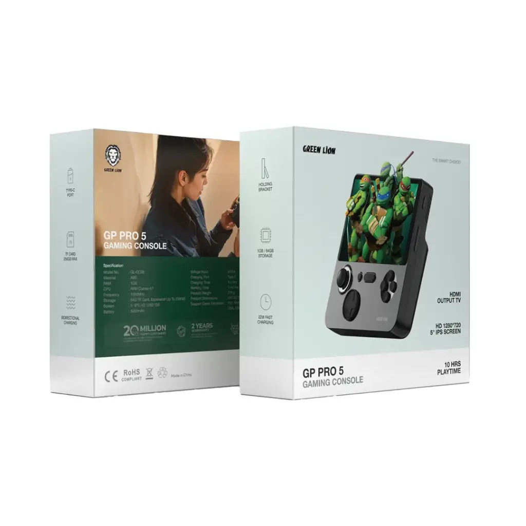 Green Lion GP PRO 5 E5 Handled Game Console - Black