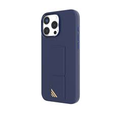 Levelo Morphix Silicone Case With Leather Grip For iPhone 16 Pro Max - Deep Blue