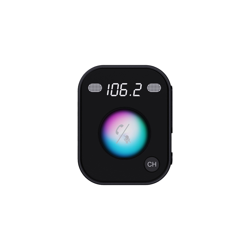 Porodo Bluetooth FM Transmitter with Voice Command - Black