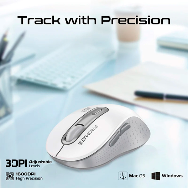Promate Wireless Mouse KEN.WHITE