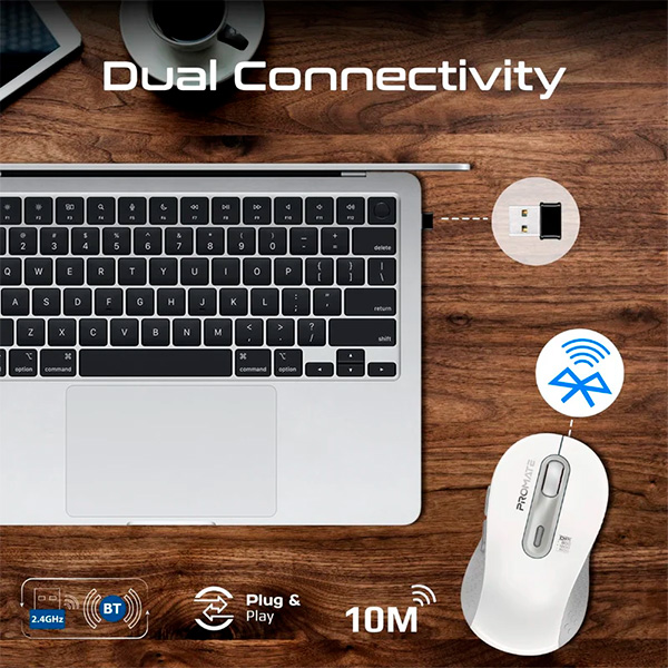 Promate Wireless Mouse KEN.WHITE