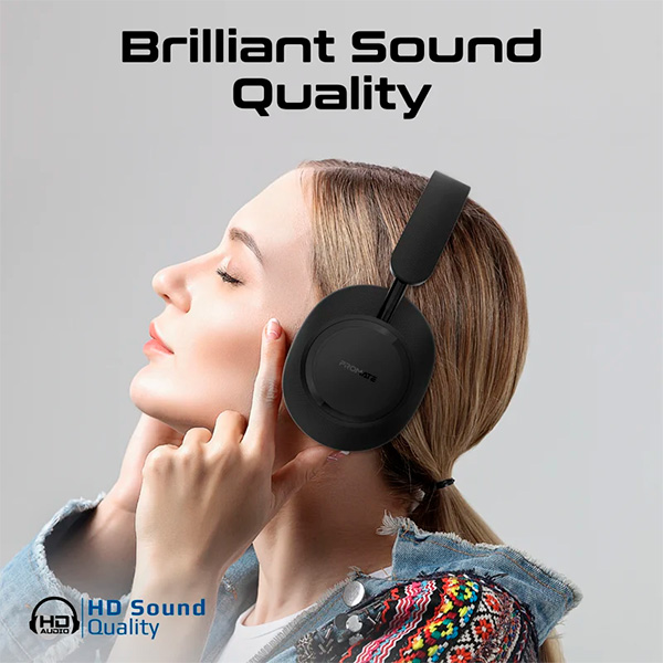 Qulaqlıq Promate Over-Ear Stereo Wireless Headphones TAKT.BLACK