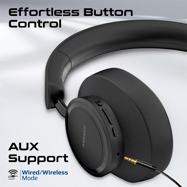 Qulaqlıq Promate Over-Ear Stereo Wireless Headphones TAKT.BLACK