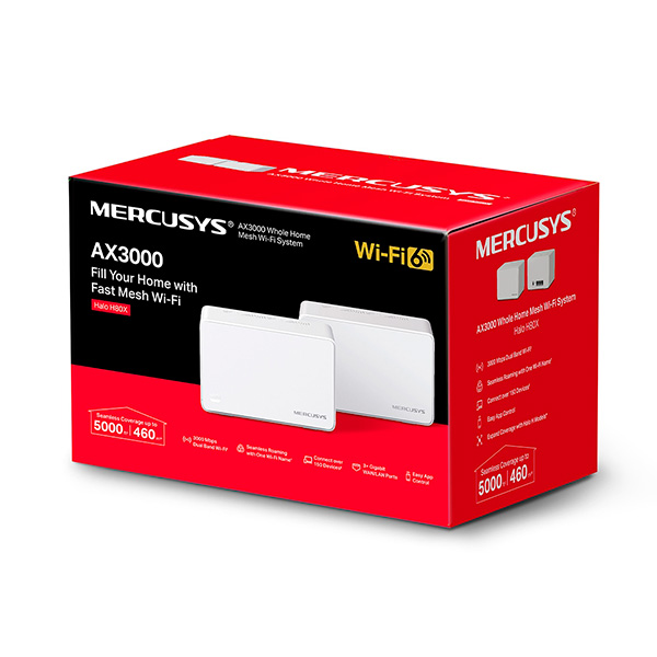 Mercusys AX3000 Whole Home Mesh WiFi 6 System Halo H80X (2 Pack)