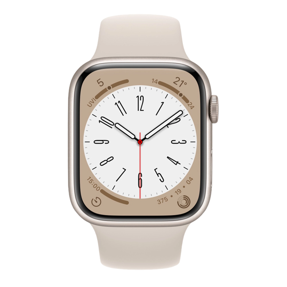 Apple Watch Series 8 GPS, 45mm, Starlight, Sport Band, (MNP23)