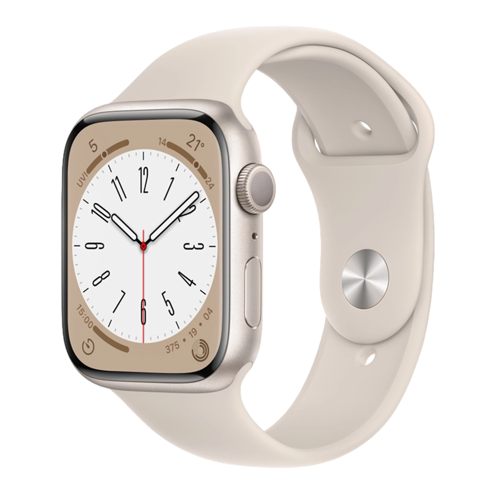 Apple Watch Series 8 GPS, 45mm, Starlight, Sport Band, (MNP23)