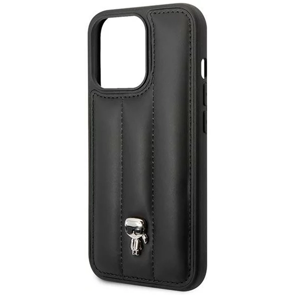 Karl Lagerfeld Nylon Puffy Ikonik Pin Hard Case for iPhone 14 Plus (6.7")