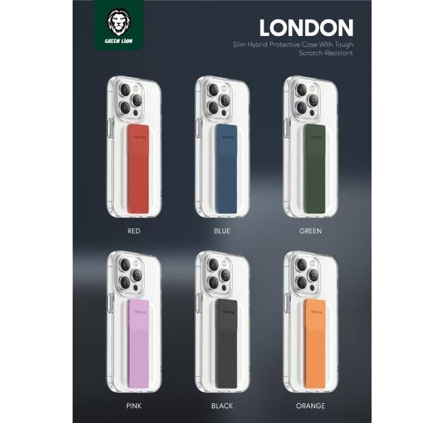 Green Leon London Slim Hybrid Case with Elastic Grip Band for iPhone 14 Pro Max ( 6.7" ) GNLC14PMRD