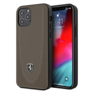Ferrari Off Track Genuine Leather Hard Cover for Apple iPhone 12/12 Pro FEOGOHCP12MBR