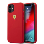 Ferrari Silicone On Track Soft Microfiber Interior Case for iPhone 11 Red FESPIHCN58RE