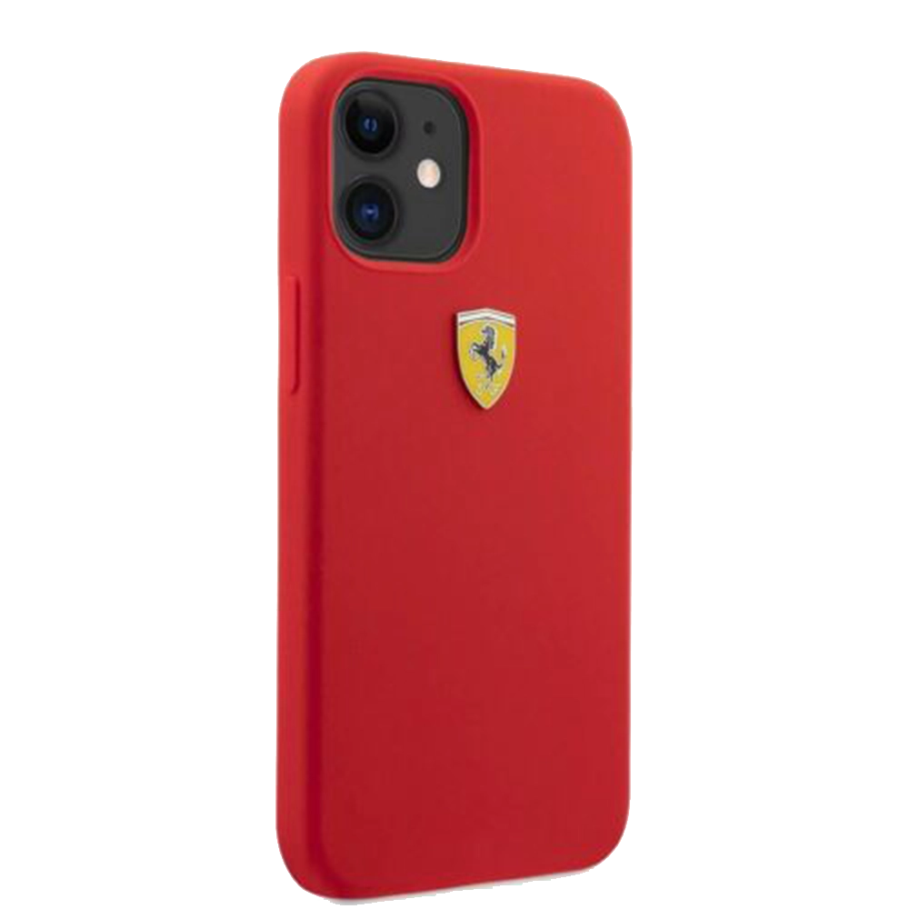 Ferrari Silicone On Track Soft Microfiber Interior Case for iPhone 11 Red FESPIHCN58RE